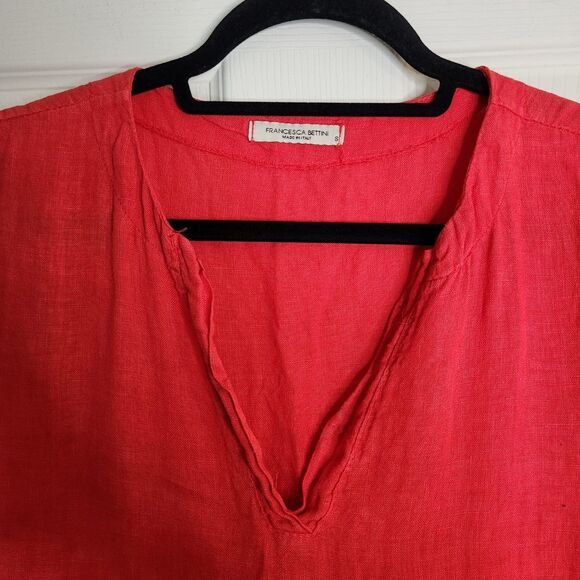 Francesca Bettini Linen Made in Italy Midi Tiered Dress Lightweight Boho Small - Picture 11 of 12